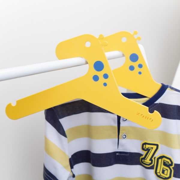 Kids clothes hanger yellow giraffe rack 2