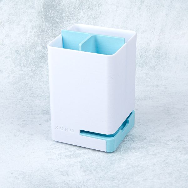 Small anti mould bathroom toothbrush caddy light blue