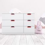 handles on ikea nordli drawers nursery bedroom pink