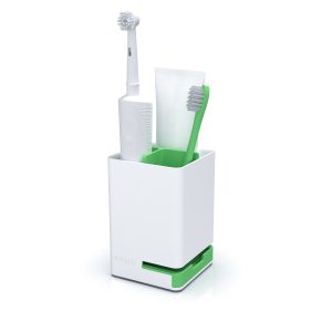 Small anti mould bathroom toothbrush caddy green