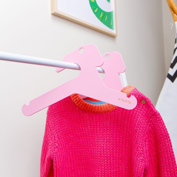 Kids clothes hanger pink elephant rack