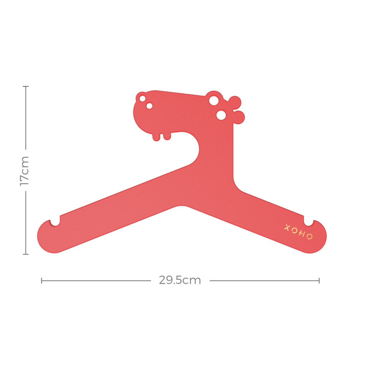 designer Kids hanger red hippo dimensions