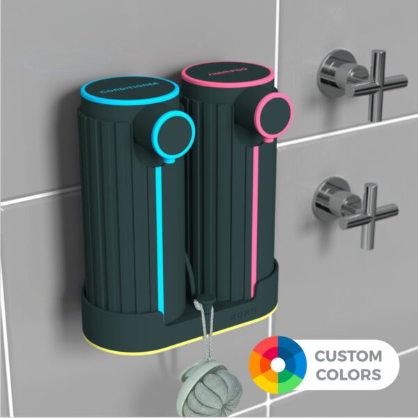 shower soap dispenser with shelf set 2 neon